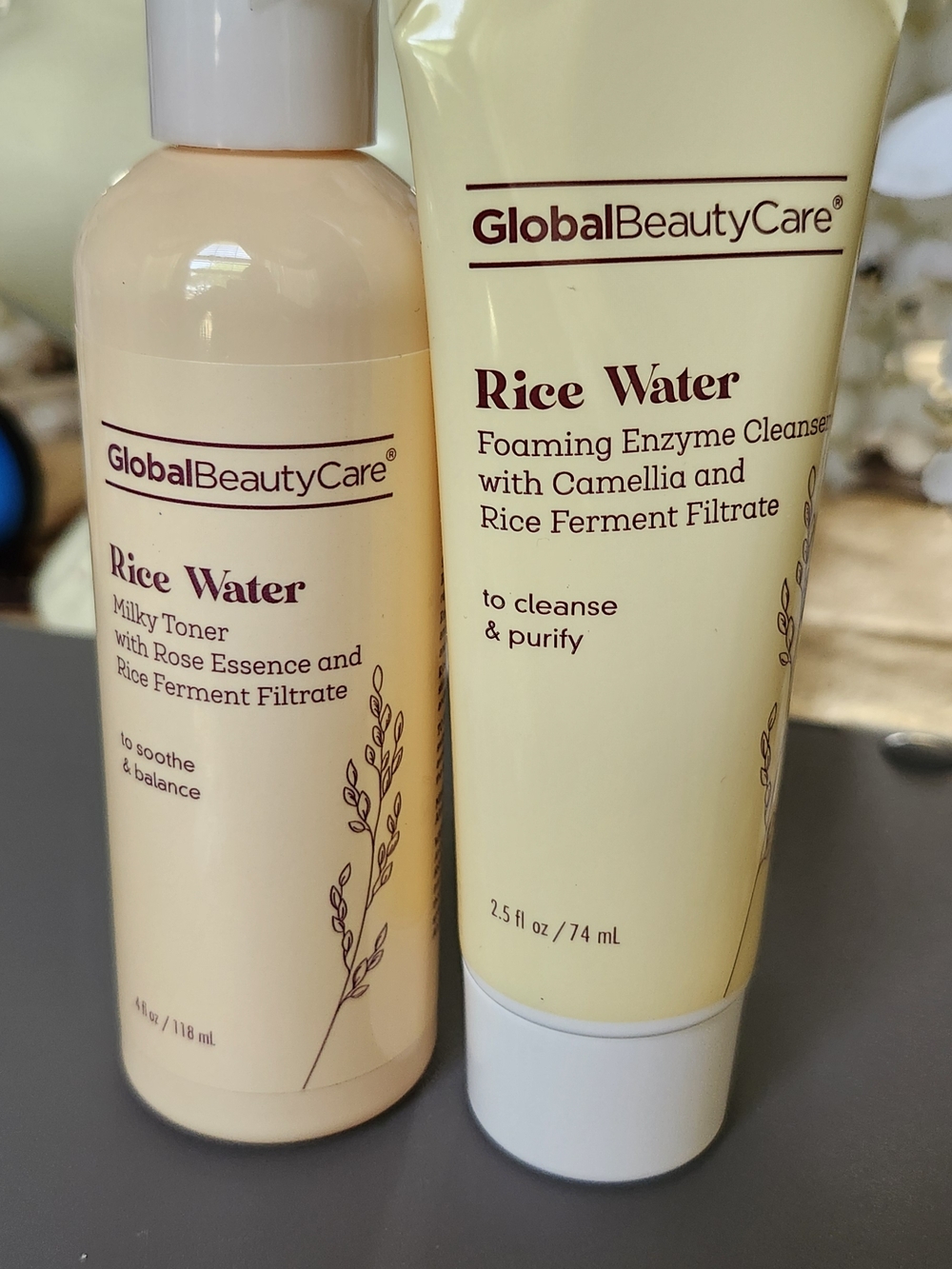 GlobalBeautyCare Rice Water Cleanser & Milky Toner Duo – Cream